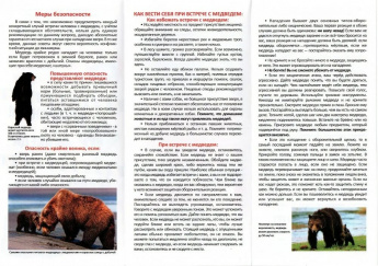 Памятка "Как вести себя при встрече с медведем"
