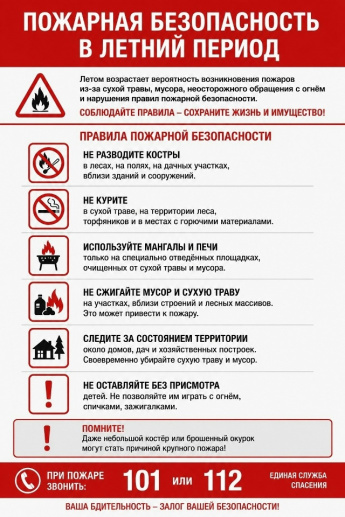 Пожарная безопасность в летний период 